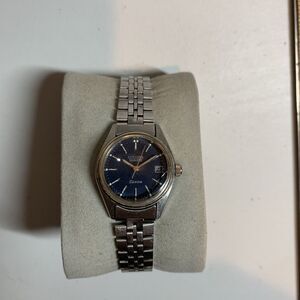 Citizen Women's Quartz Date Calendar Blue Dial Silver Watch